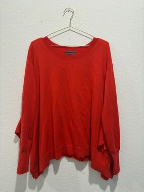 Anthropologie red pullover sweater oversized